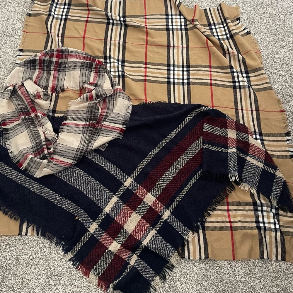 Plaid Scarves Set